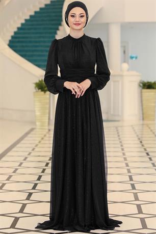 Kübra Tesettür Abiye Siyah