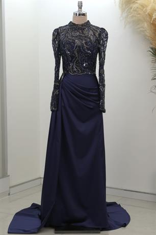 Lalissa Tesettür Abiye Lacivert