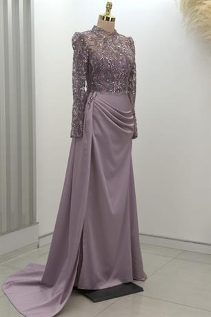 Lalissa Tesettür Abiye Lila