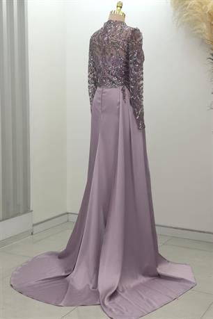 Lalissa Tesettür Abiye Lila