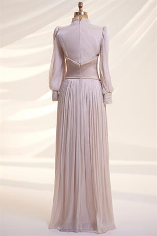 Lara Tesettür Abiye Bej