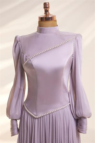 Lara Tesettür Abiye Lila