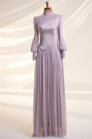 Lara Tesettür Abiye Lila