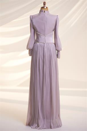 Lara Tesettür Abiye Lila