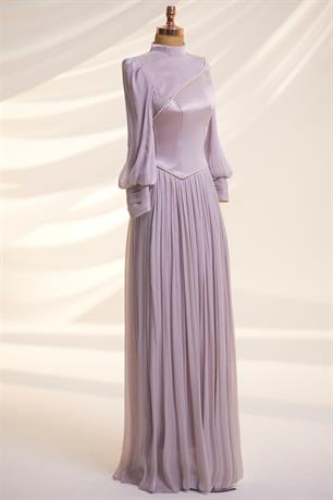 Lara Tesettür Abiye Lila