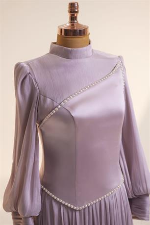 Lara Tesettür Abiye Lila