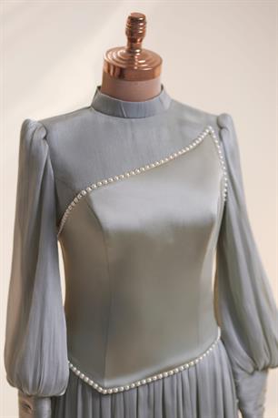 Lara Tesettür Abiye Mint