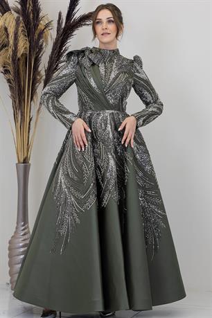 Larin Tesettür Abiye Haki