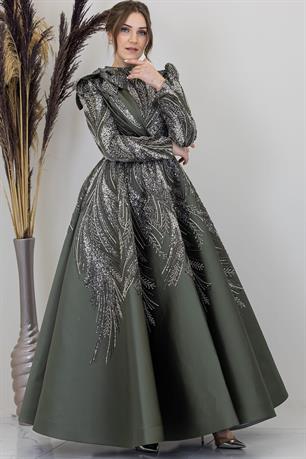 Larin Tesettür Abiye Haki