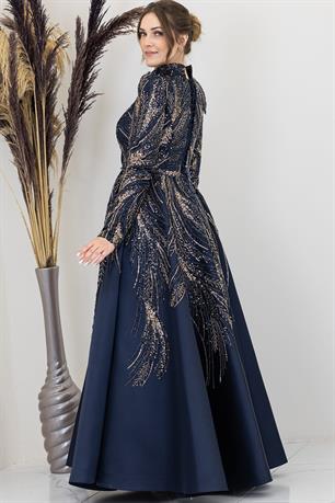 Larin Tesettür Abiye Lacivert