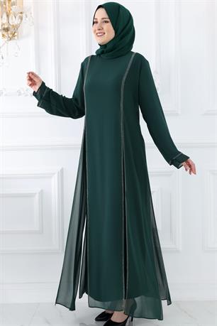 Lavin Tesettür Abiye Zümrüt