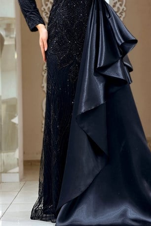 Leyla Tesettür Abiye Siyah