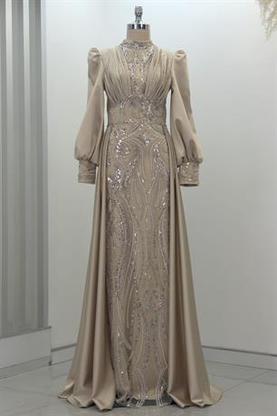 Lily Tesettür Abiye Gold