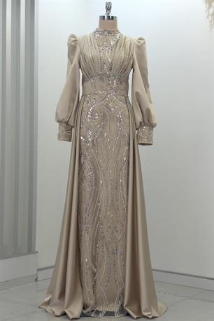 Lily Tesettür Abiye Gold