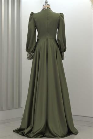 Lily Tesettür Abiye Haki