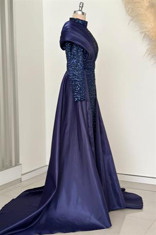 Lima Tesettür Abiye Lacivert