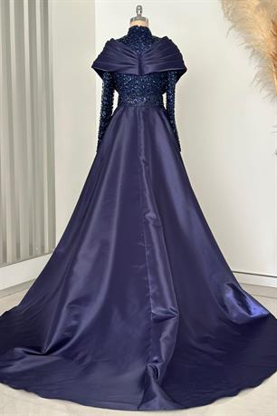 Lima Tesettür Abiye Lacivert