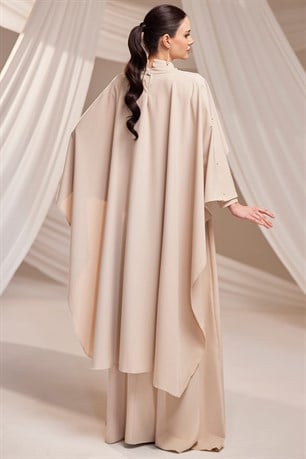 Lina Tesettür Abiye Bej
