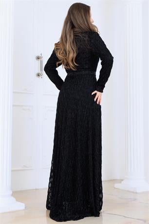 Lina Tesettür Abiye Elbise Siyah