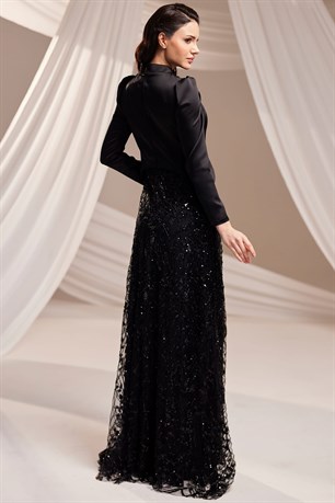 Liora Tesettür Abiye Siyah