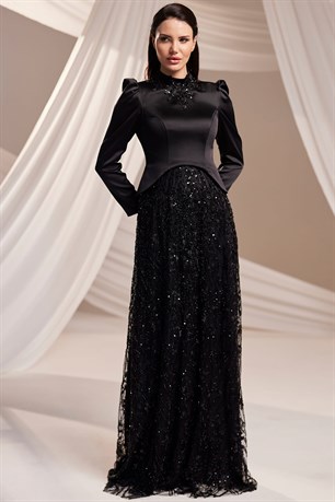 Liora Tesettür Abiye Siyah