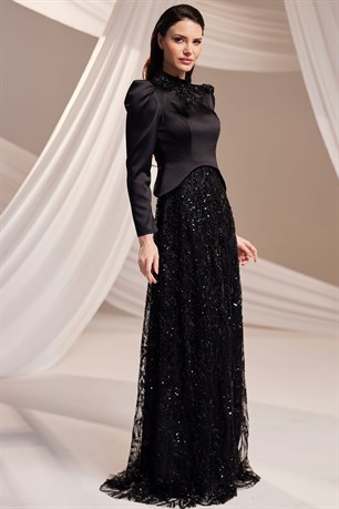 Liora Tesettür Abiye Siyah