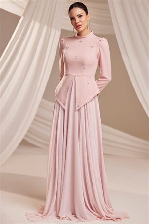 Lora Tesettür Abiye Pudra