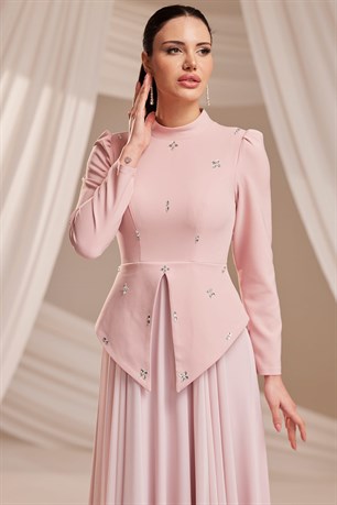 Lora Tesettür Abiye Pudra