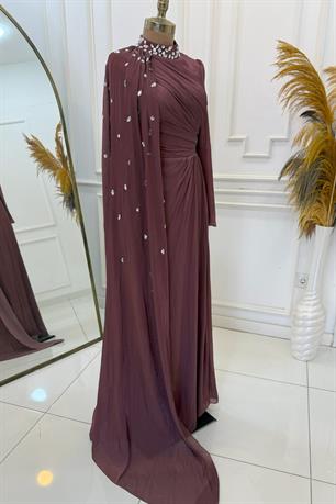 Mabel Tesettür Abiye Gül Kurusu