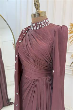 Mabel Tesettür Abiye Gül Kurusu