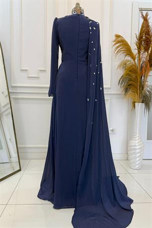 Mabel Tesettür Abiye Lacivert
