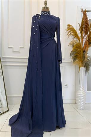 Mabel Tesettür Abiye Lacivert