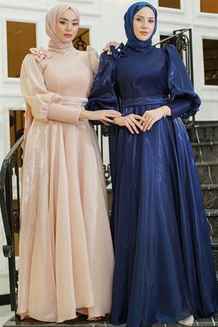 Maria Tesettür Abiye Lacivert