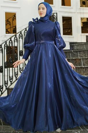 Maria Tesettür Abiye Lacivert