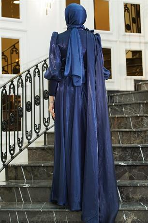 Maria Tesettür Abiye Lacivert