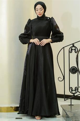 Maria Tesettür Abiye Siyah