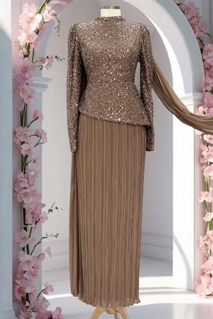 Masal Tesettür Abiye Vizon