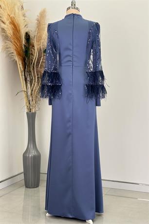 Matmazel Tesettür Abiye İndigo