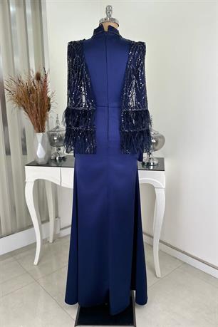 Matmazel Tesettür Abiye Lacivert