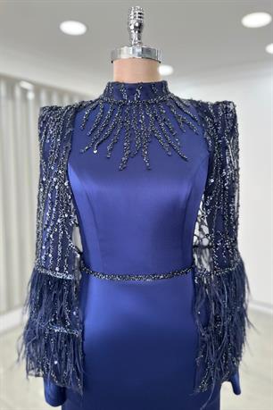 Matmazel Tesettür Abiye Lacivert