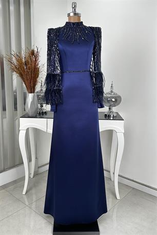 Matmazel Tesettür Abiye Lacivert