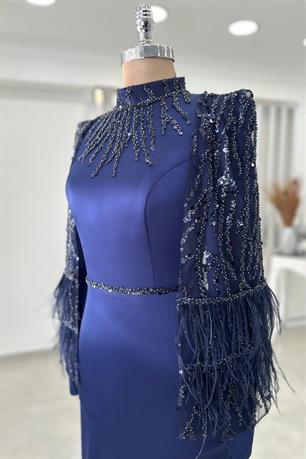 Matmazel Tesettür Abiye Lacivert