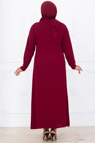 Melek Tesettür Abiye Bordo