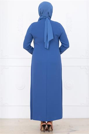 Melek Tesettür Abiye İndigo