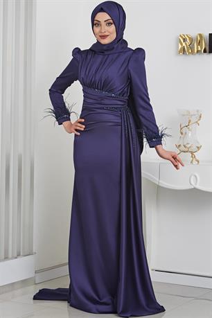 Merinette Tesettür Abiye Lacivert