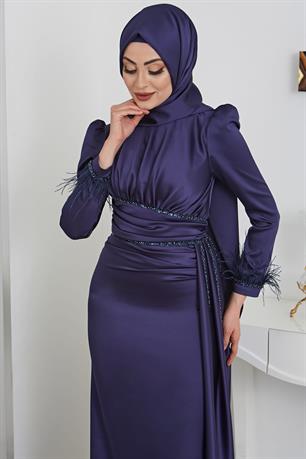 Merinette Tesettür Abiye Lacivert