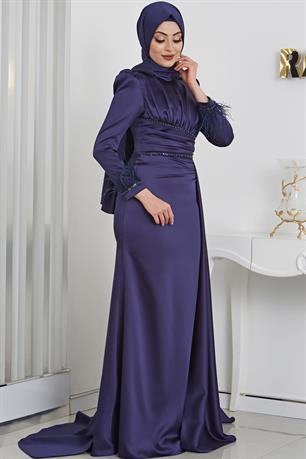 Merinette Tesettür Abiye Lacivert