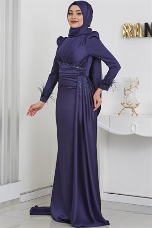 Merinette Tesettür Abiye Lacivert
