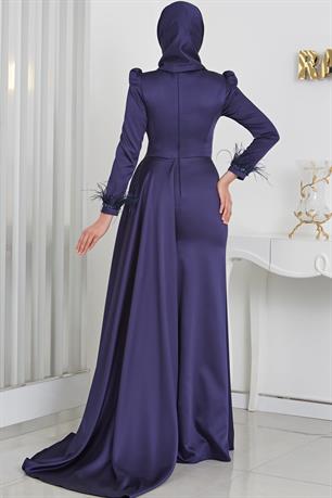 Merinette Tesettür Abiye Lacivert