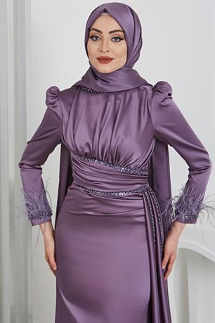 Merinette Tesettür Abiye Lavanta